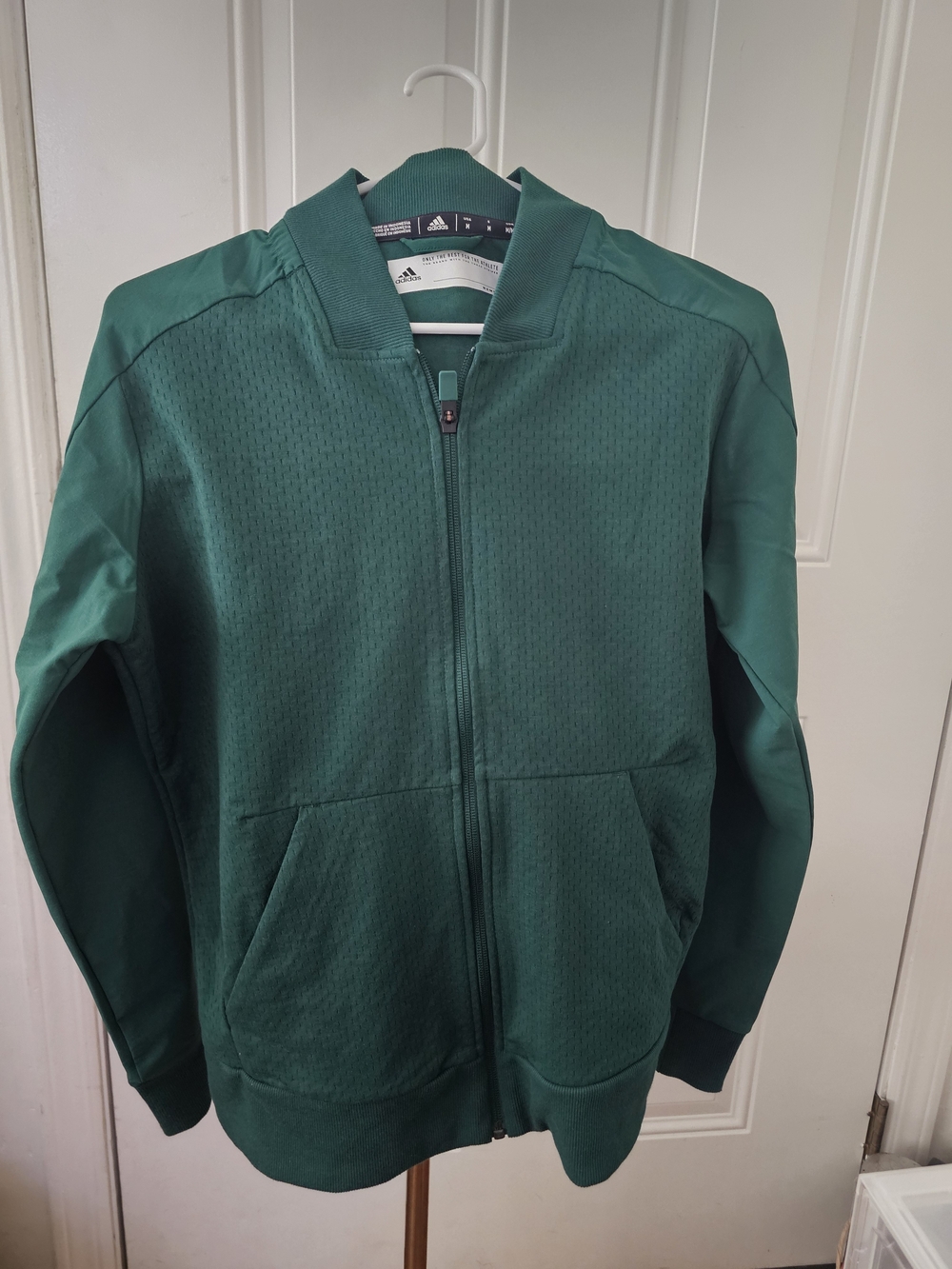 Adidas Green Full-Zip Bomber Jacket